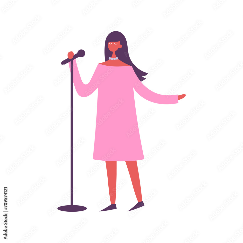 vector person pose in pink clothes studio vector person pose in pink clothes studio
