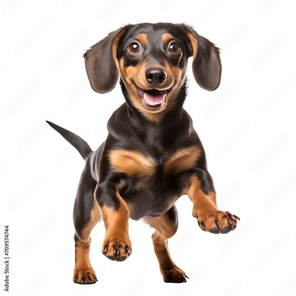  dog jumping on transparent background PNG, easy to use. Generated by realistic AI