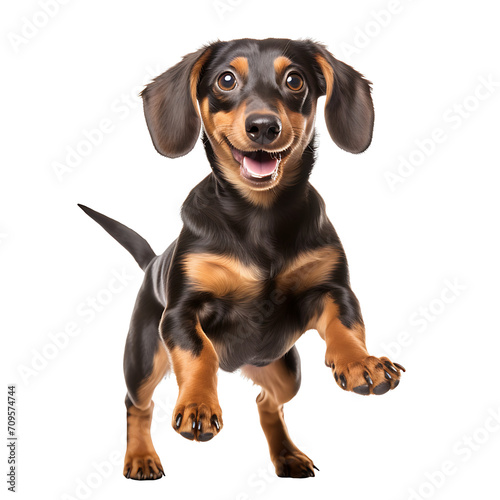  dog jumping on transparent background PNG  easy to use. Generated by realistic AI