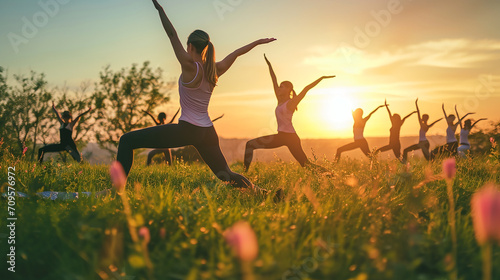 Golden hour yoga in nature