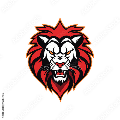 Vector hand drawn lion esport logo