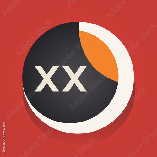 Garden equipment e-store filled colorful initial logo idea. Ordering stuff online. Letters inside circle shape. Graphic design. Created using neural network