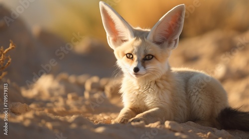 The elusive Fennec fox with its large ears, adapted to the harsh desert heat