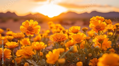 A field of Desert Marigold in full bloom © MagicS