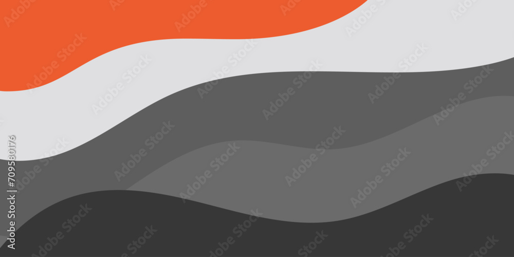 gray and orange wave background. vector