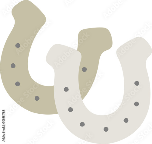 Horse Shoe Cross Handdrawn Isolated