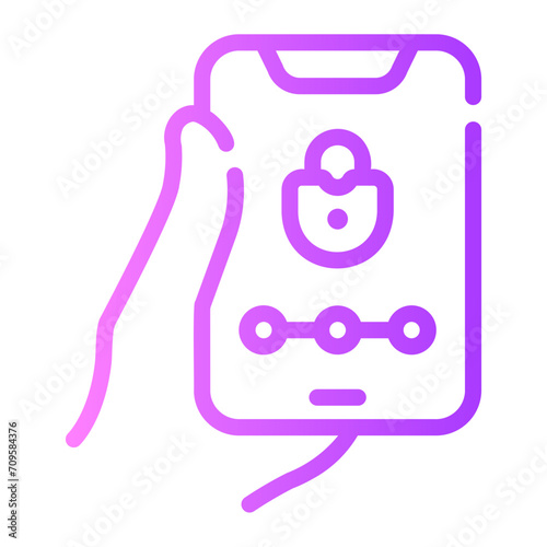 pin code Line Gradient Icon