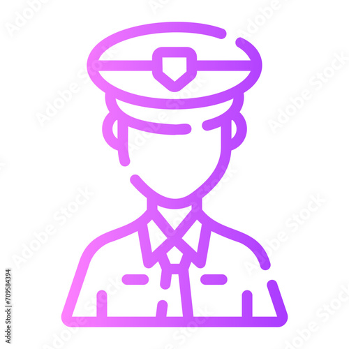 security staff Line Gradient Icon