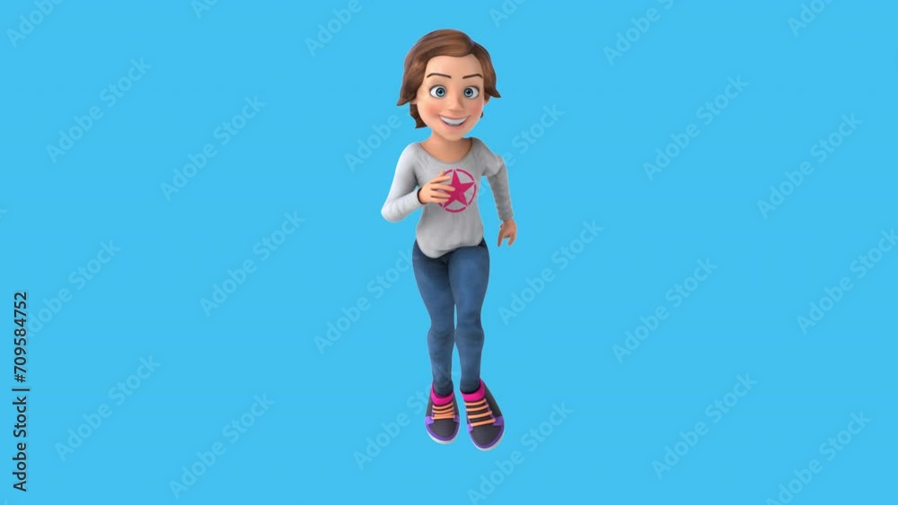 Fun 3D cartoon girl running (with alpha channel included) Fun 3D cartoon girl running (with alpha channel included)