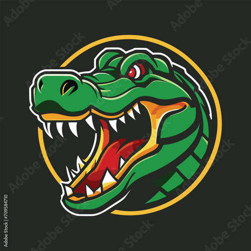 Vector crocodile logo design illustration