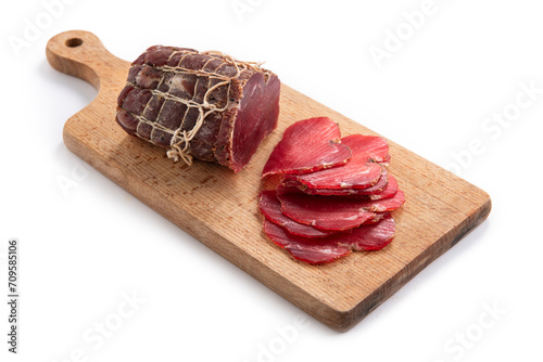 Fototapeta Naklejka Na Ścianę i Meble -  Lonza, tipico salume speziato e affumicato, cibo italiano, gastronomia europea 