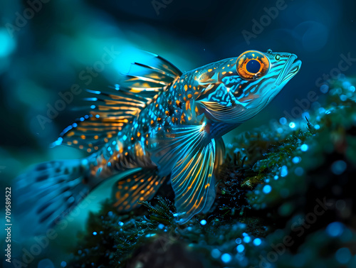 A Flying Fish Long Exposure Photography  A Fish With Orange And Blue Spots