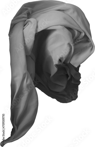 Floating black fabric scarf background png 