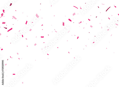 Pink confetti  celebrations banner  isolated on transparent background