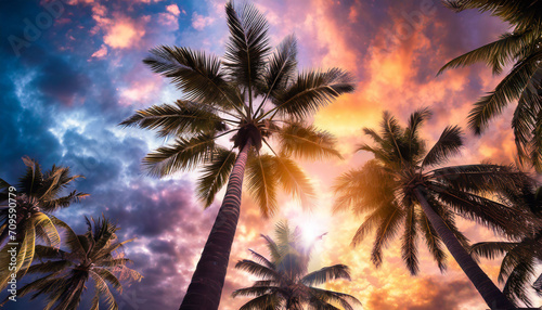 palmier en été ambiance vacances voyage tourisme plage estival coucher de soleil paradis photo