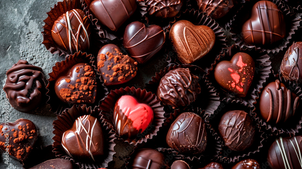 heart shaped chocolate candies. Selective focus. heart shaped chocolate candies. Selective focus.
