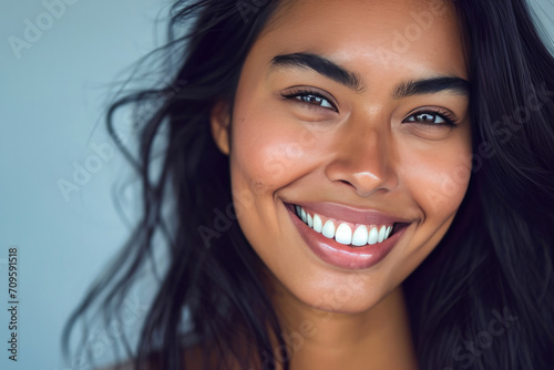 Young Asian Indian Woman With Dazzling Smile, Perfect For Dental Advertisements