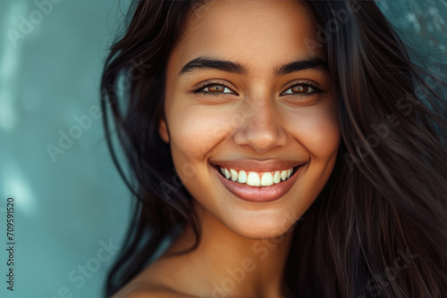 Capture The Radiant Smile Of A Young Asian Indian Woman, Ideal For Dental Advertisements
