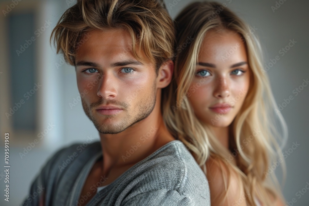 An upset couple in a home environment experiencing conflicts and unhappiness reflecting problems in their relationship. An upset couple in a home environment experiencing conflicts and unhappiness reflecting problems in their relationship.