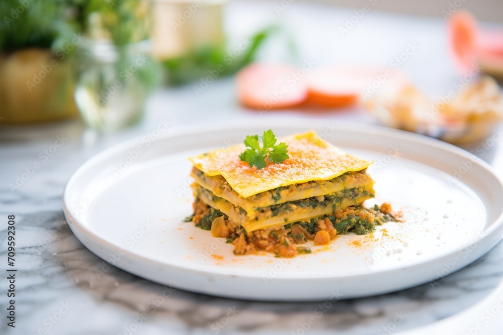 vegan lasagna with dairy-free cheese and lentils vegan lasagna with dairy-free cheese and lentils