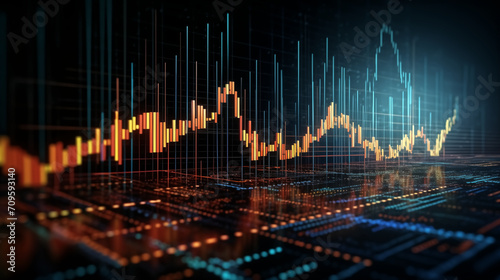 stock market and trading digital graph © pasakorn