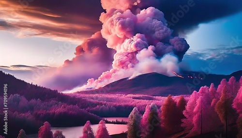 自然災害　山火事　乾燥した気候　イラスト photo