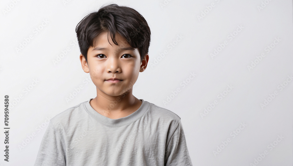 Asian boy isolated on a bright white background Asian boy isolated on a bright white background