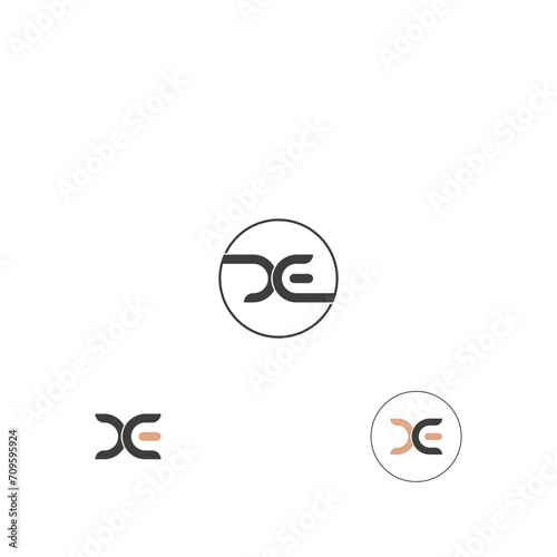 EX, XE, E AND X Abstract initial monogram letter alphabet logo design