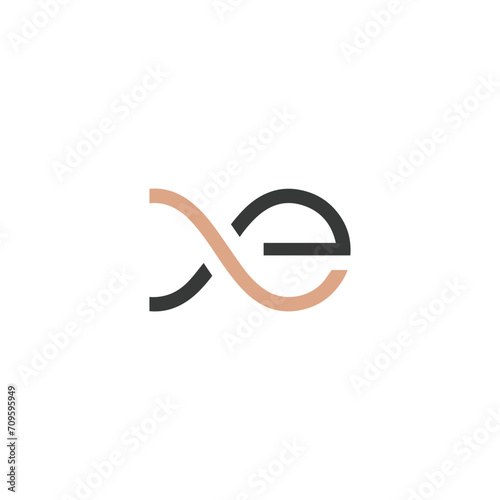 Alphabet Initials logo XE, EX, E and X