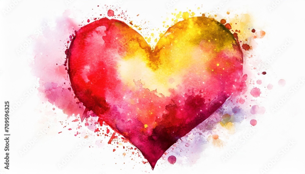 valentine heart watercolour art