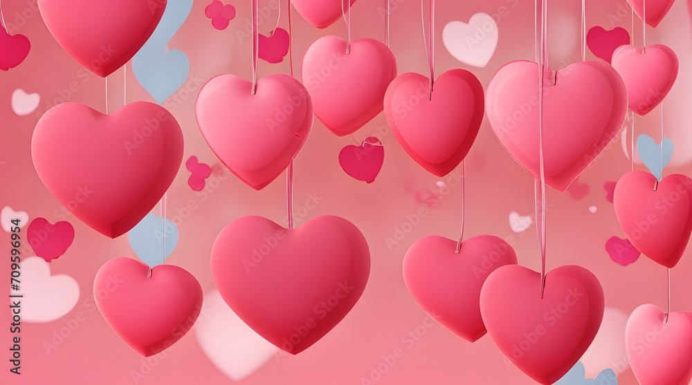 Valentine's day background with pink hearts