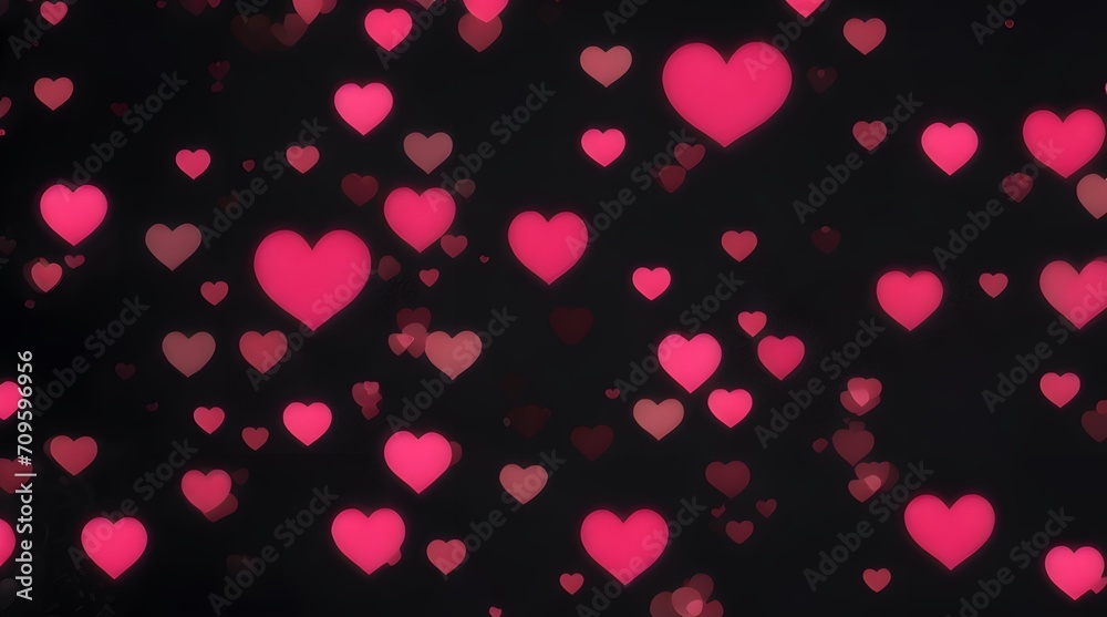 Heart bokeh background, Love Valentine's day background, defocused