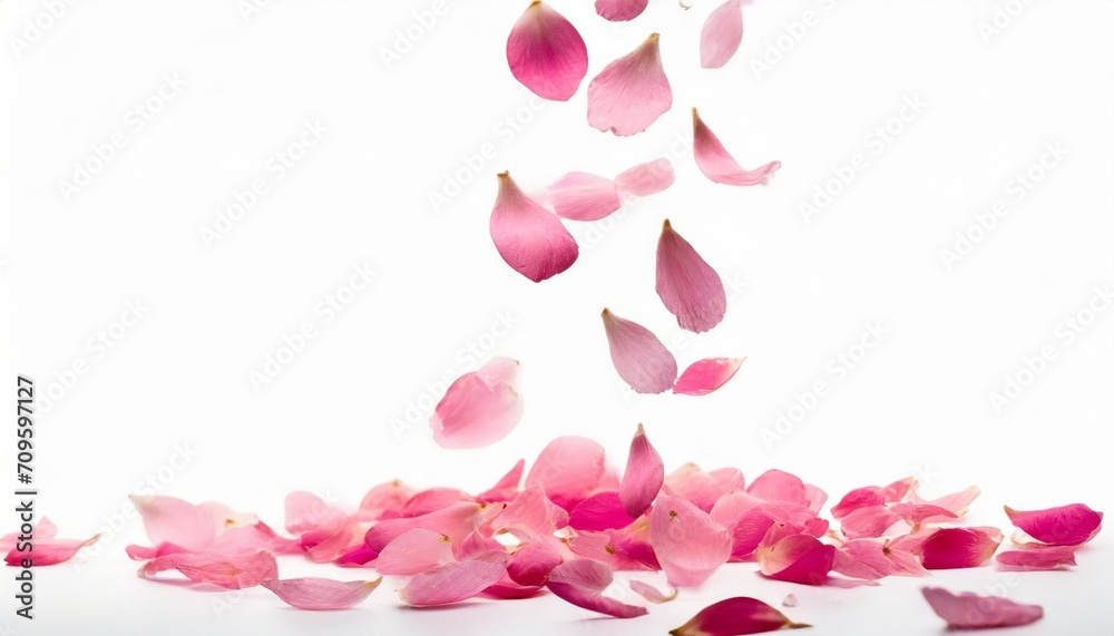 dance of floating pink petals in ther cut out