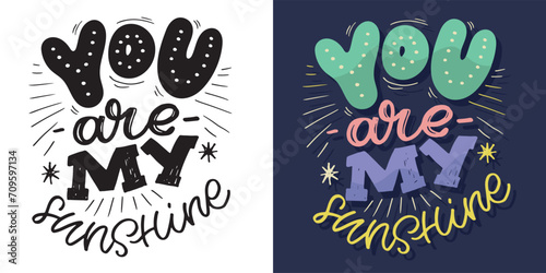 Cute hand drawn doodle lettering postcard. T-shirt design, fashion art letetring. 100% vector file
