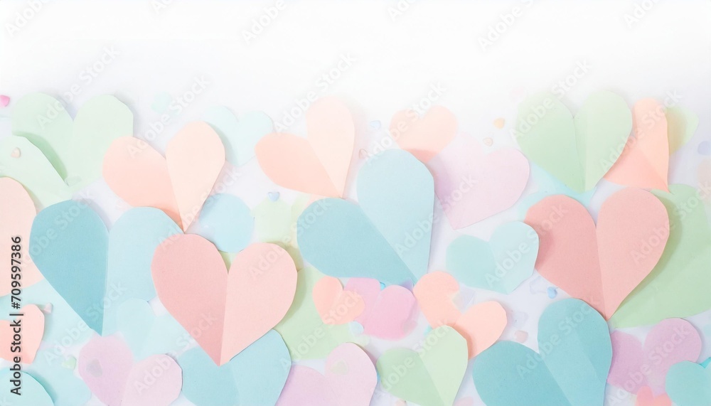 pastel heart shape paper cut background