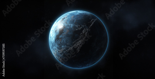 3D rendering of the planet Earth in space against the dark background