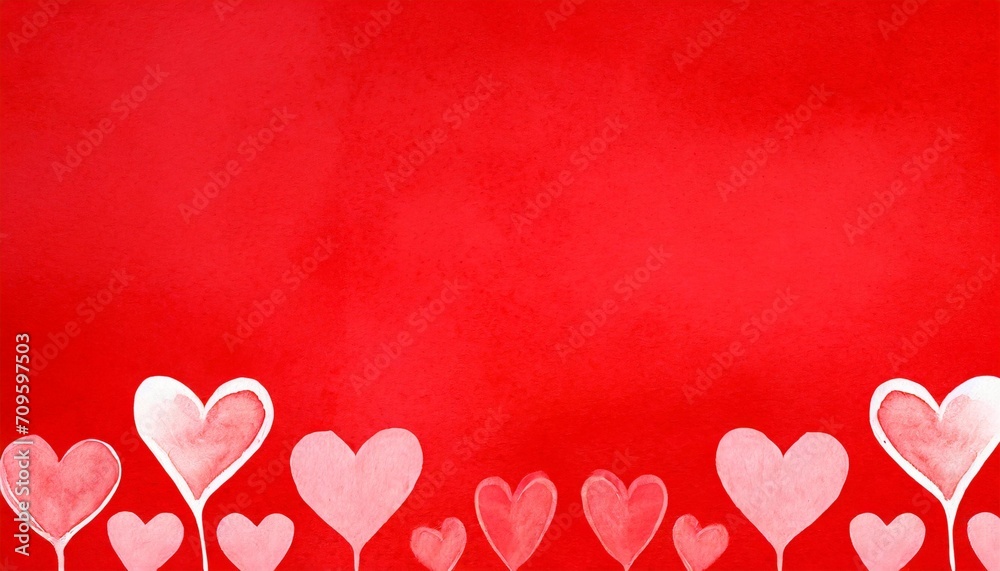 valentine s day banner with hand painted hearts illustration made in watercolor style holiday background png clipart with background