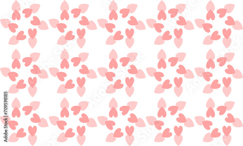seamless pattern with pink flowers and heart patter repeat seamless design for fabric print or background or t-shirt screen
