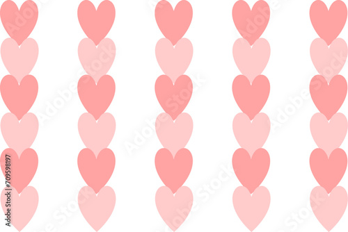 seamless pattern with pink hearts, two tone pink heart in vertical strip line column patter, repeat seamless pattern design for fabric print or background or t-shirt paint