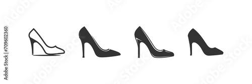 High heeled female shoe icon set. Vector illustration design.