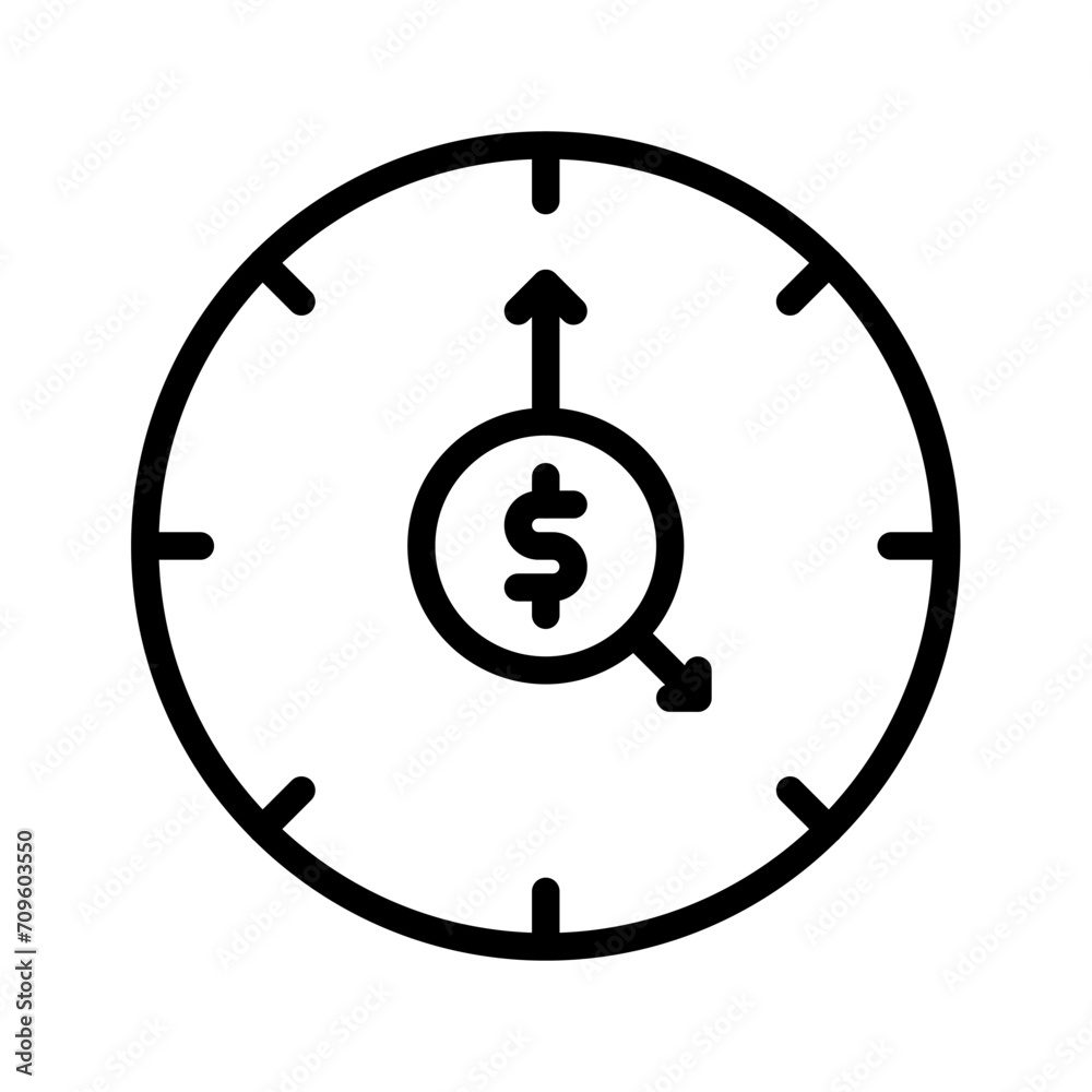 clock dollar icon or logo illustration outline style. Icons ecommerce. clock dollar icon or logo illustration outline style. Icons ecommerce.