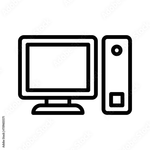 pc icon or logo illustration outline style. Icons ecommerce.