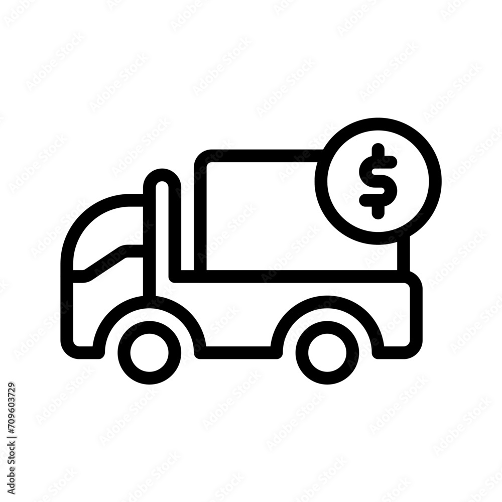 truck, shipping icon or logo illustration outline style. Icons ecommerce.
