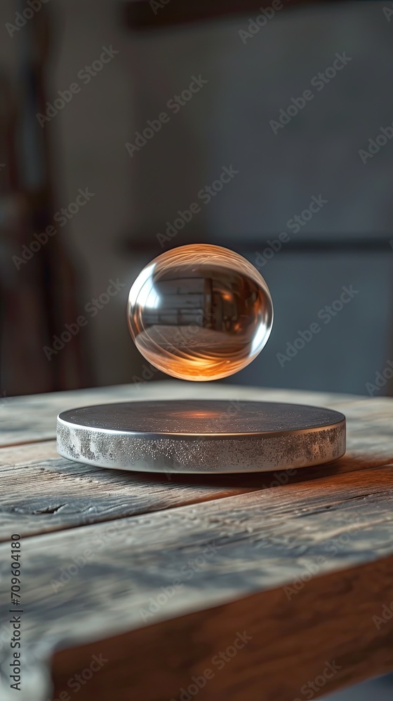 Levitating metal Sphere on the table