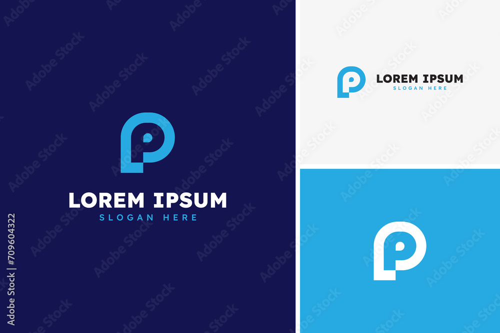 Vector simple letter P logo, P initial business logo design, monogram logo design template Vector simple letter P logo, P initial business logo design, monogram logo design template
