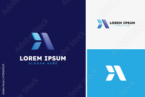Vector modern of letter A tech logo design, next logo, logistic logo design template