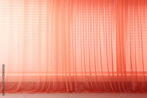  an orange curtain with a white floor in front of it and a white floor in front of it and a white floor in front of it.