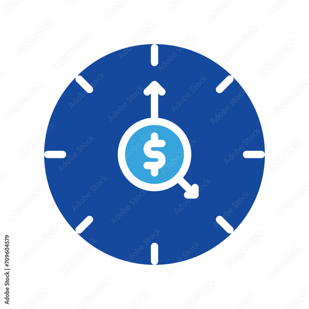 clock dollar icon or logo illustration style. Icons ecommerce. clock dollar icon or logo illustration style. Icons ecommerce.
