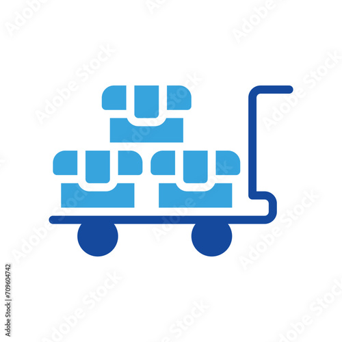 trolly box icon or logo illustration style. Icons ecommerce.