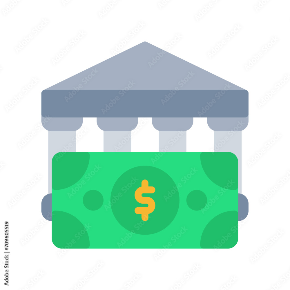 Fototapeta premium bank icon or logo illustration style. Icons ecommerce.